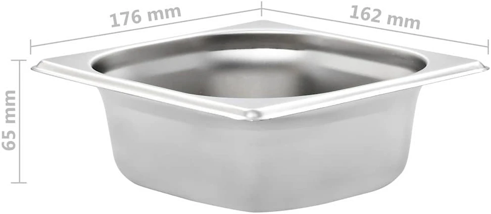 Gastronorm indai, 12 vnt., nerūdijantis plienas