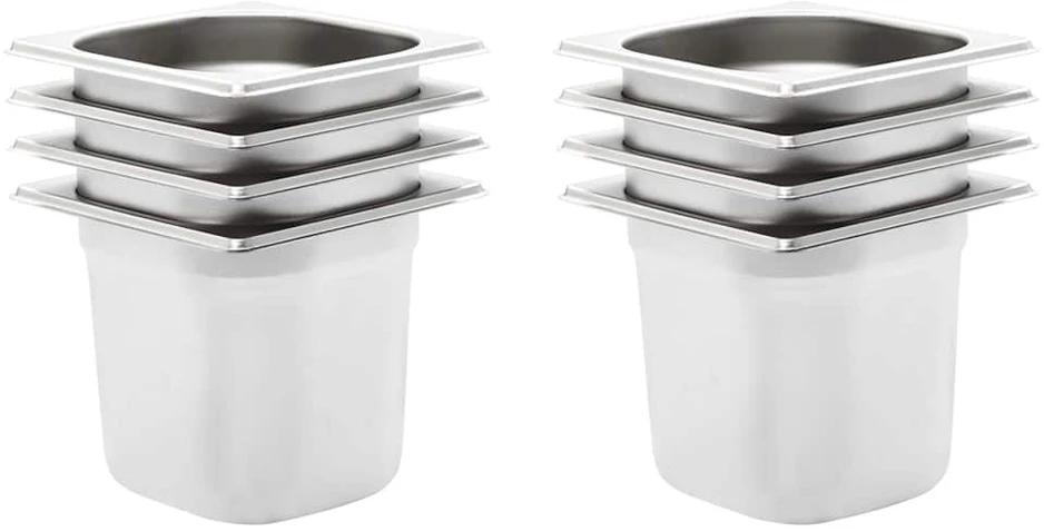 Gastronorm indai, 8 vnt., nerūdijantis plienas