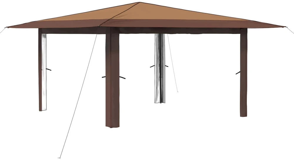Gazebo be šoninės sienos 4 x 4 m Bežinis ir Rudas