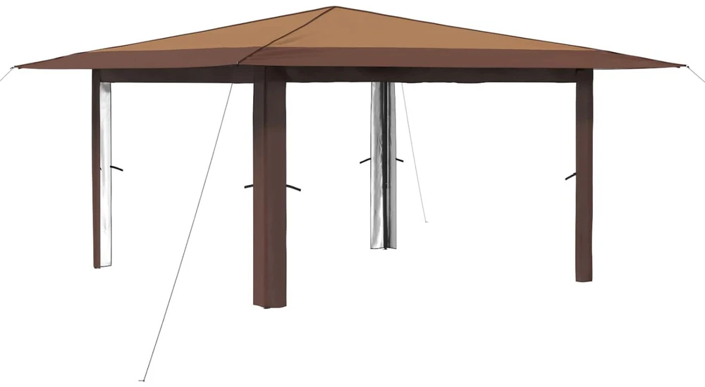 Gazebo be šoninės sienos 4 x 4 m Bežinis ir Rudas