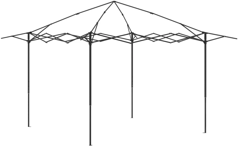 Gazebo be šoninės sienos 4 x 4 m Kremo ir antracito