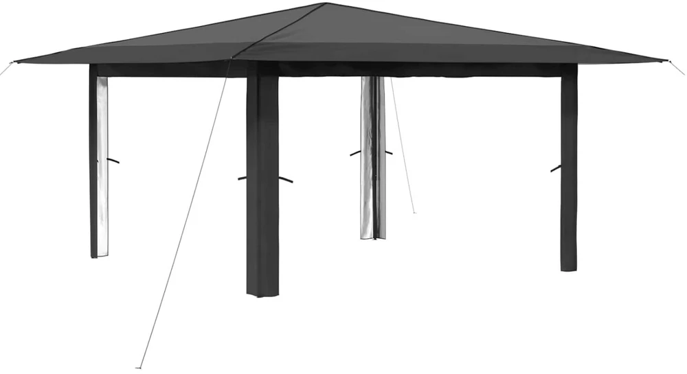 Gazebo be šoninės sienos 4 x 4 m Šviesiai pilka ir antracito