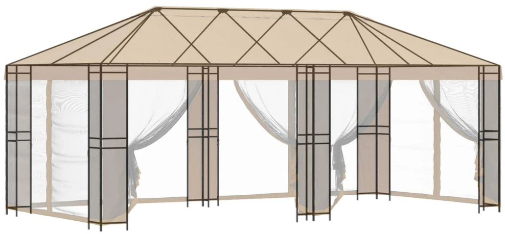 Paviljono rėmas be paviljono audinio 6 x 3 m Juoda Plienas