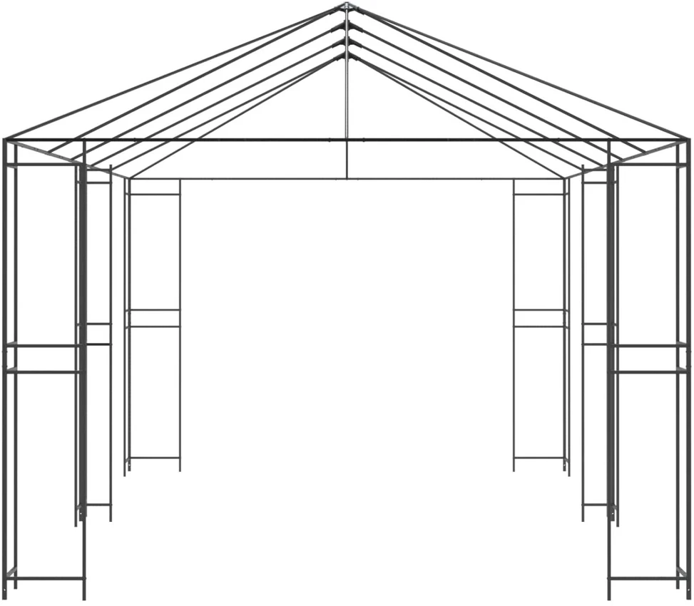 Paviljono rėmas be paviljono audinio 6 x 3 m Juoda Plienas
