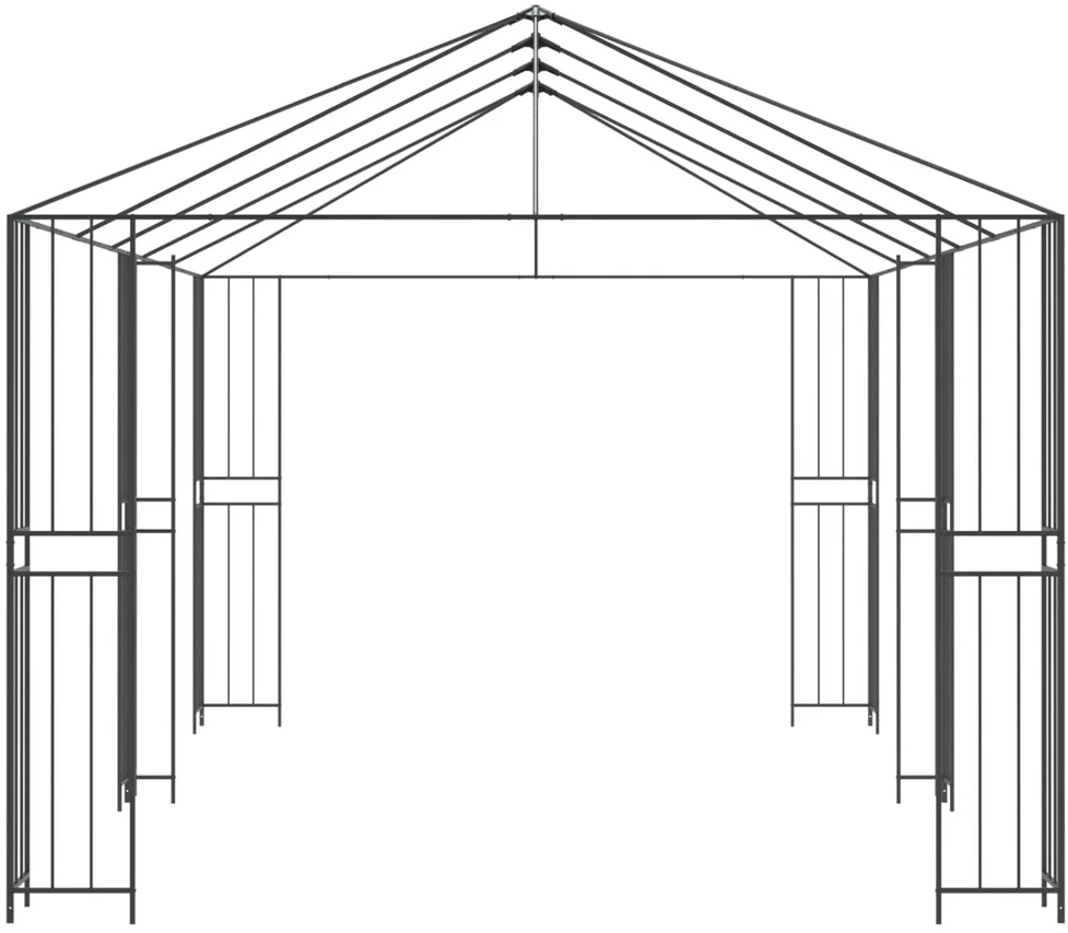 Paviljono rėmas be paviljono audinio 6 x 3 m Juoda Plienas