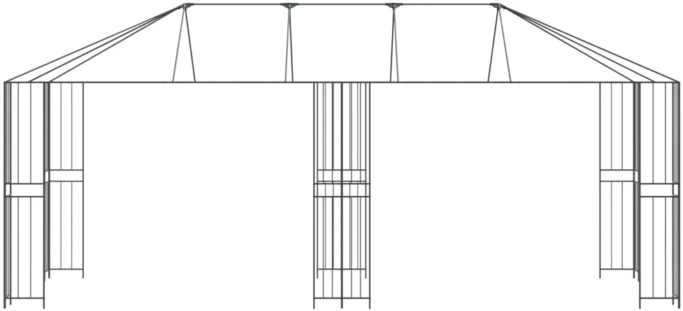 Paviljono rėmas be paviljono audinio 6 x 3 m Juoda Plienas
