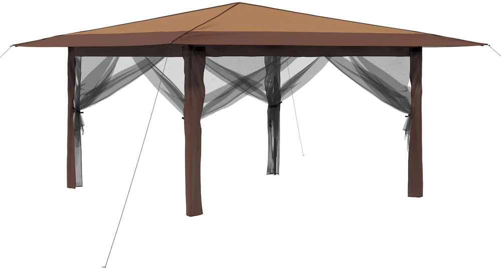 Gazebo su 4 šoninėmis sienomis 4 x 4 m Bežinis ir Rudas
