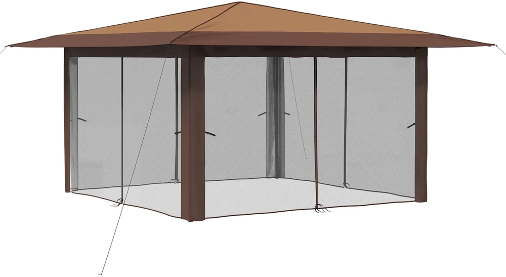 Gazebo su 4 šoninėmis sienomis 4 x 4 m Bežinis ir Rudas