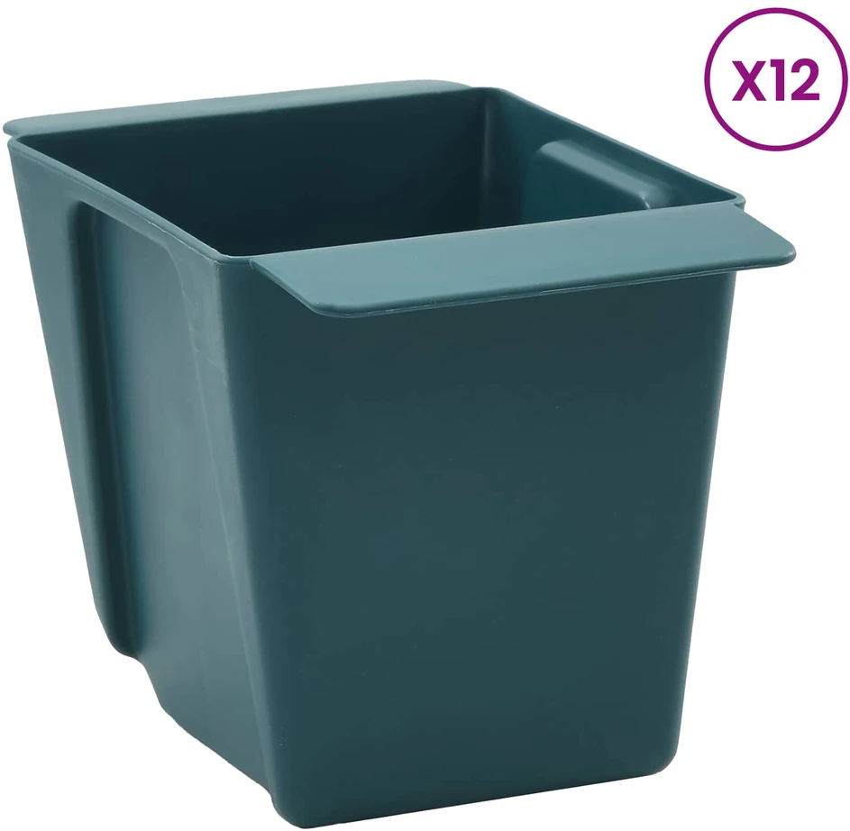 Gėlių dėžės Euro paletėms 12 vnt. Žalia 14 x 9 x 9,5 cm