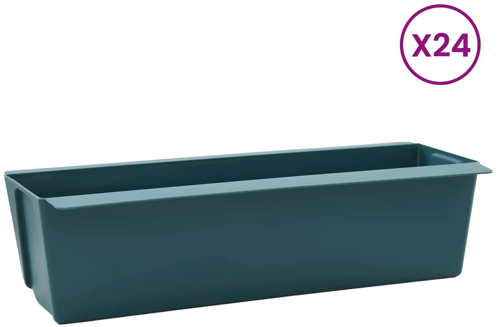 Gėlių dėžės Euro paletėms 24 vnt. Žalia 36 x 13,5 x 9,5 cm