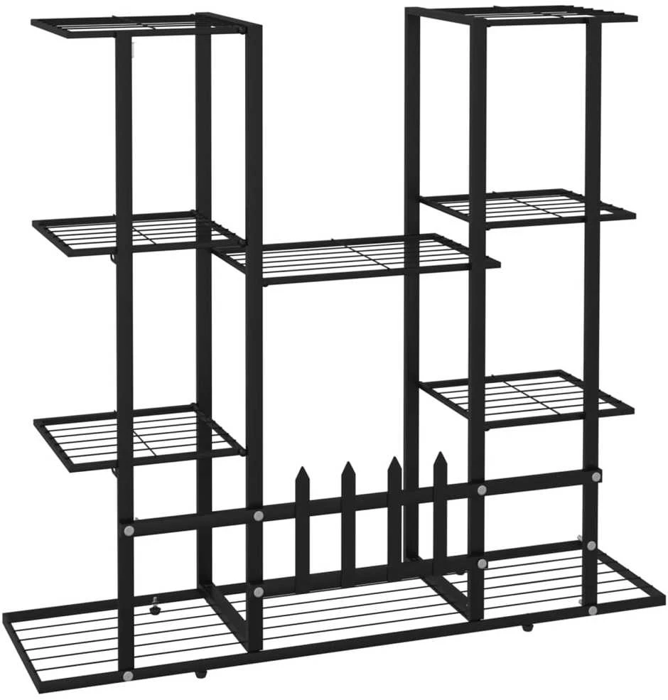 Gėlių stovas, juodos spalvos, 94,5x25x89cm, geležis