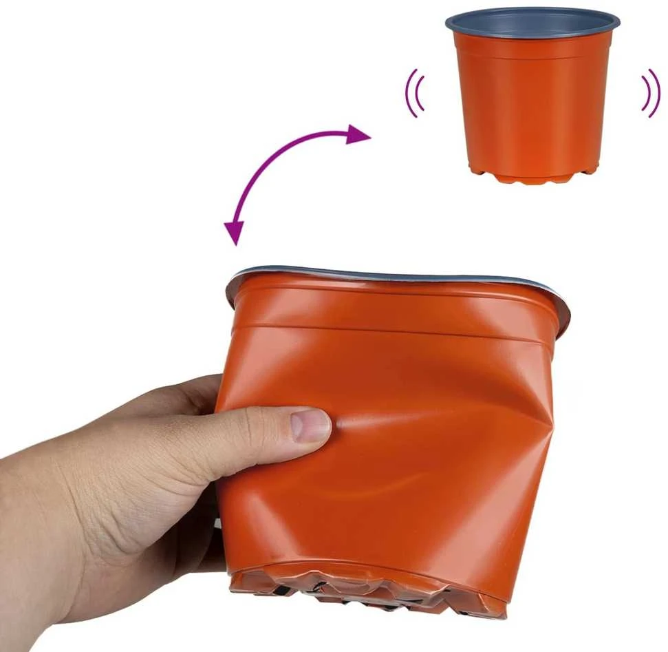 Apvalus gėlių vazonas 100 vnt. Terakotos Ø 15 x 13 cm Plastmasė