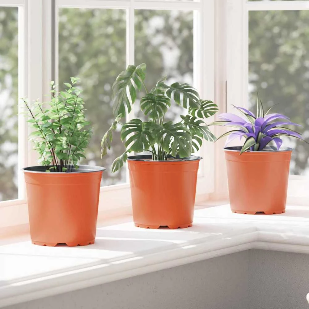Apvalus gėlių vazonas 100 vnt. Terakotos Ø 15 x 13 cm Plastmasė