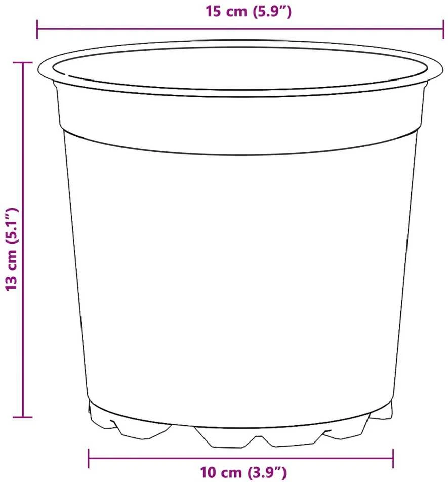 Apvalus gėlių vazonas 100 vnt. Terakotos Ø 15 x 13 cm Plastmasė