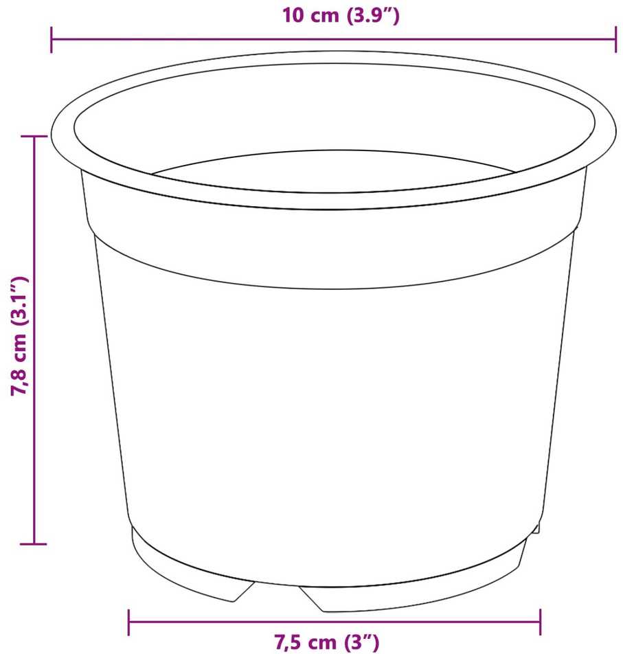 Apvalus gėlių vazonas 200 vnt. Juoda Ø 10 x 8 cm Plastmasė