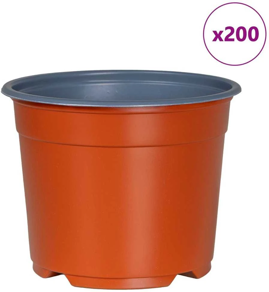 Apvalus gėlių vazonas 200 vnt. Terakotos Ø 10 x 8 cm Plastmasė