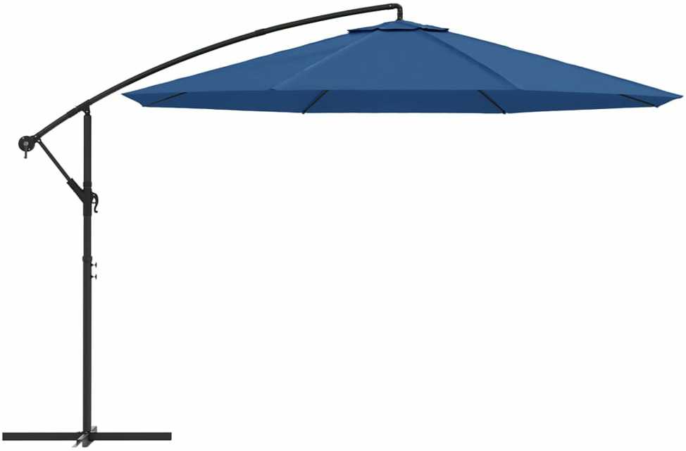 Gembinis sodo skėtis su aliuminiu stulpu, mėlynas, 350cm