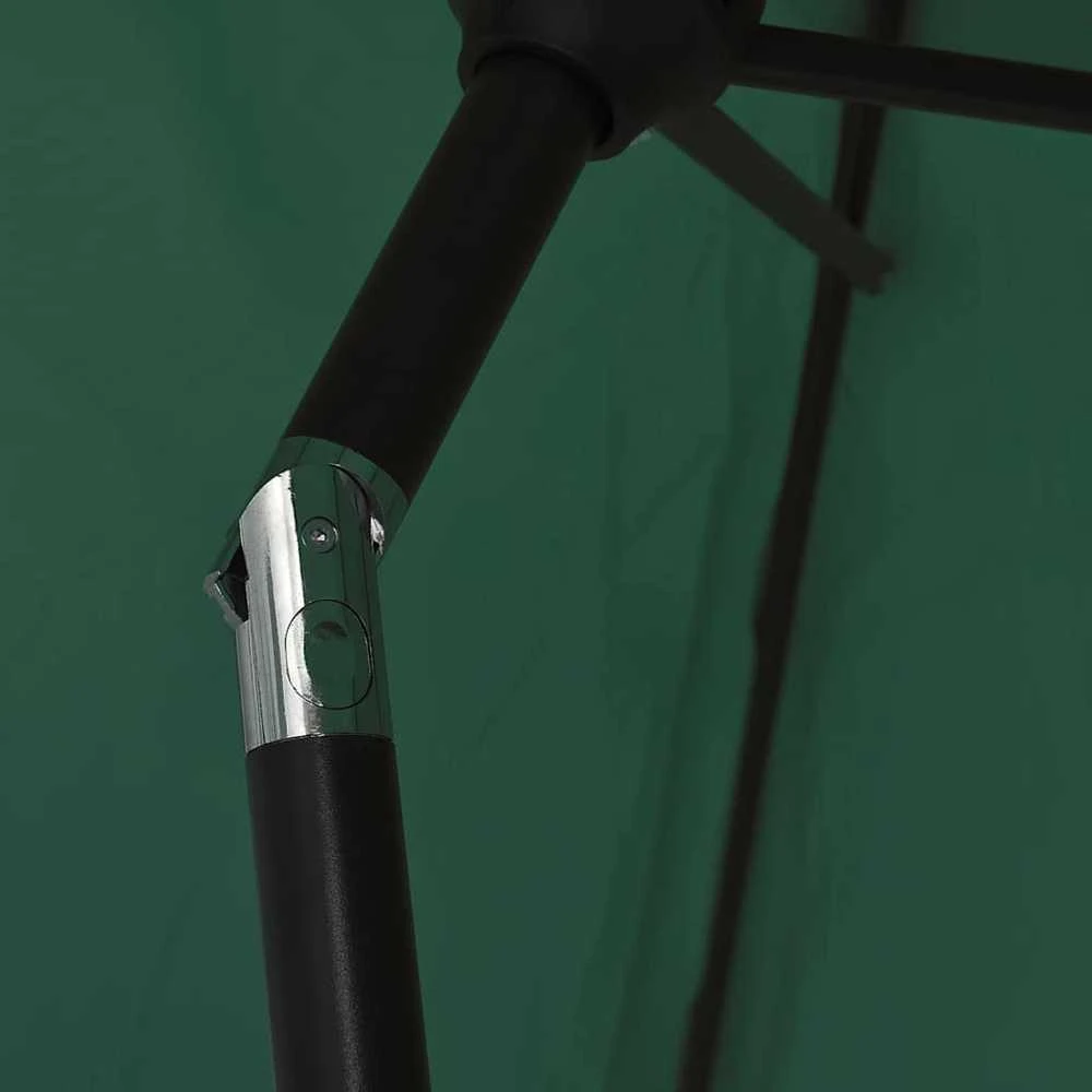 Gembinis LED sodo skėtis nuo saulės, žalios spalvos, 3m