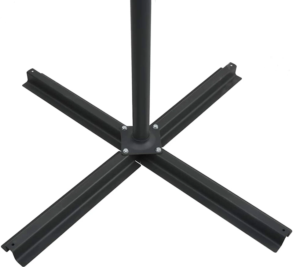 Gembinis skėtis su LED ir plieniniu stulpu, mėlynas, 250x250cm