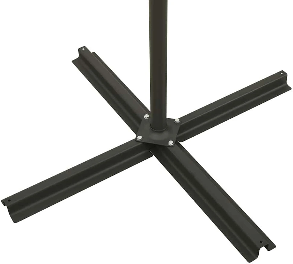 Gembinis skėtis su stulpu ir LED lemputėmis, žalias, 300cm