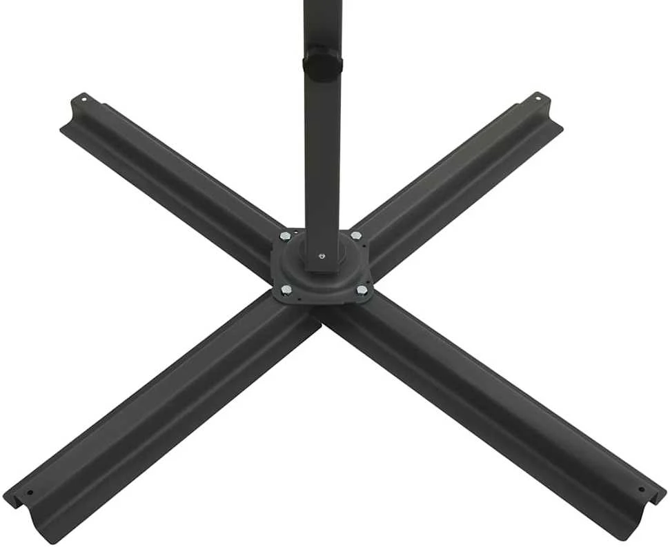 Gembinis skėtis su stulpu ir LED lemputėmis, raudonas, 250cm