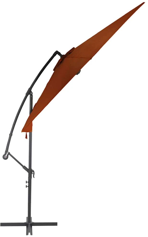 Gembinis sodo skėtis su aliuminio stulpu, terakota, 300cm