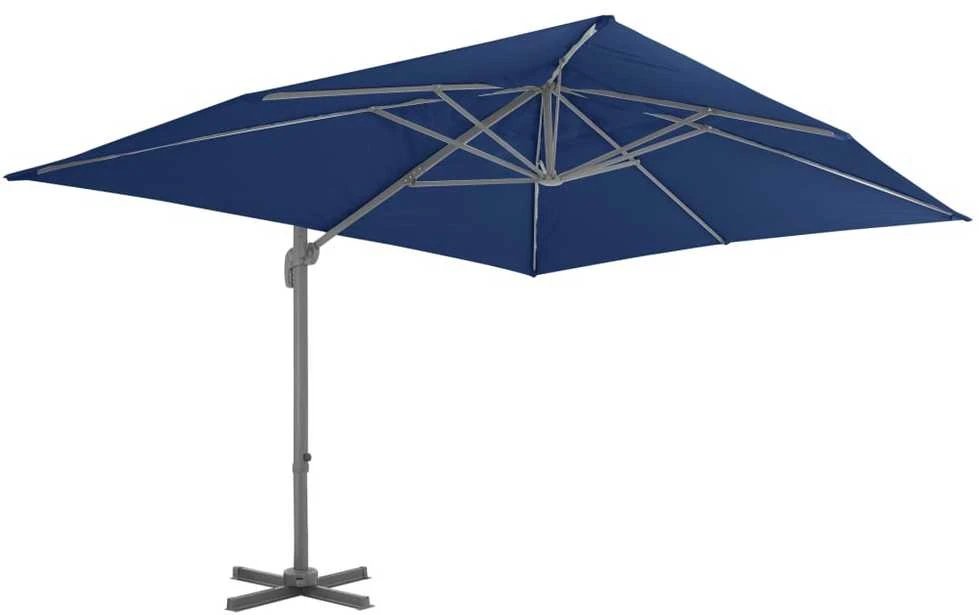 Gembinis sodo skėtis su aliuminio stulpu, mėlynas, 4x3m