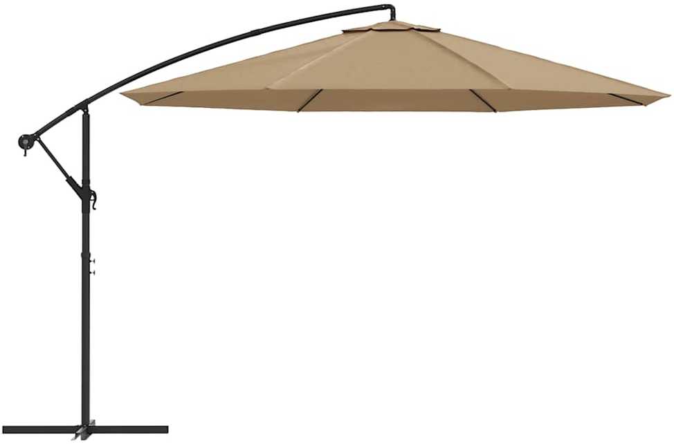 Gembinis sodo skėtis su aliuminiu stulpu, taupe, 350cm