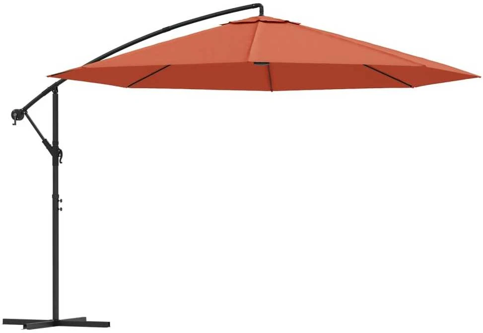 Gembinis sodo skėtis su aliuminiu stulpu, terakota, 350cm