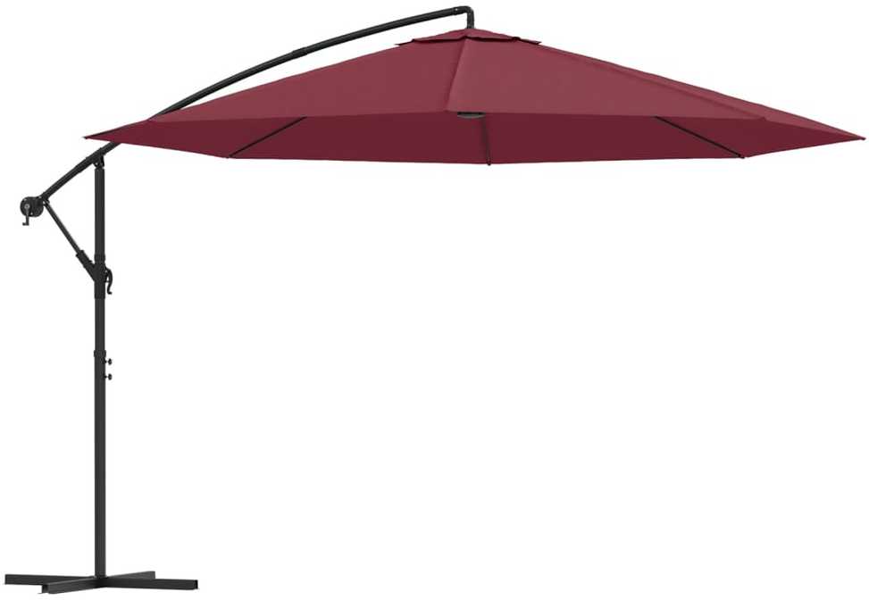 Gembinis sodo skėtis su aliuminiu stulpu, raudonas, 350cm
