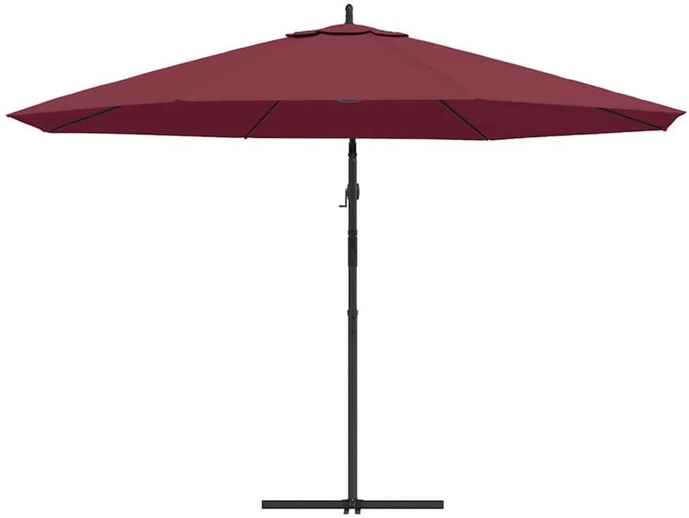 Gembinis sodo skėtis su aliuminiu stulpu, raudonas, 350cm