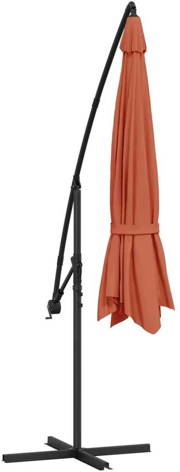 Gembinis sodo skėtis su aliuminiu stulpu, terakota, 350cm