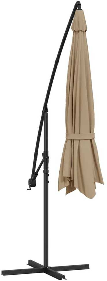 Gembinis sodo skėtis su aliuminiu stulpu, taupe, 350cm