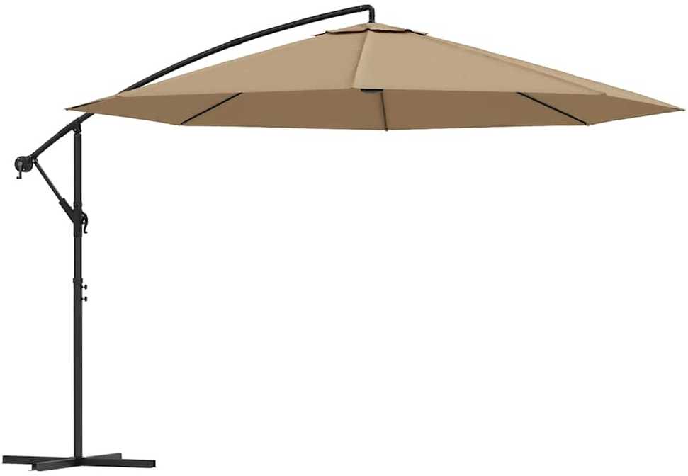 Gembinis sodo skėtis su aliuminiu stulpu, taupe, 350cm