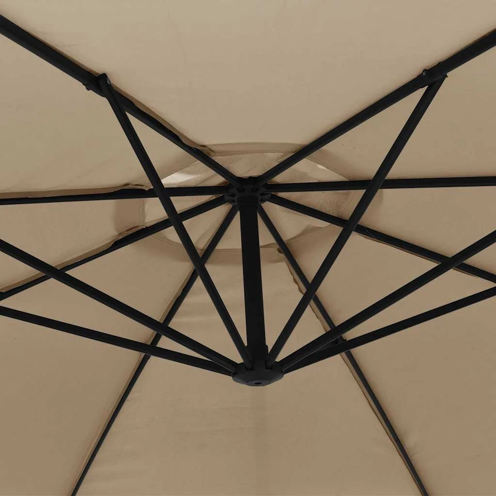 Gembinis sodo skėtis su aliuminiu stulpu, taupe, 350cm