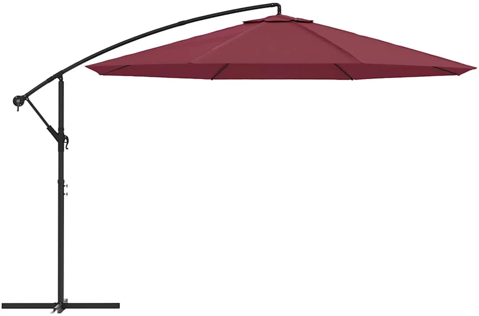 Gembinis sodo skėtis su aliuminiu stulpu, raudonas, 350cm