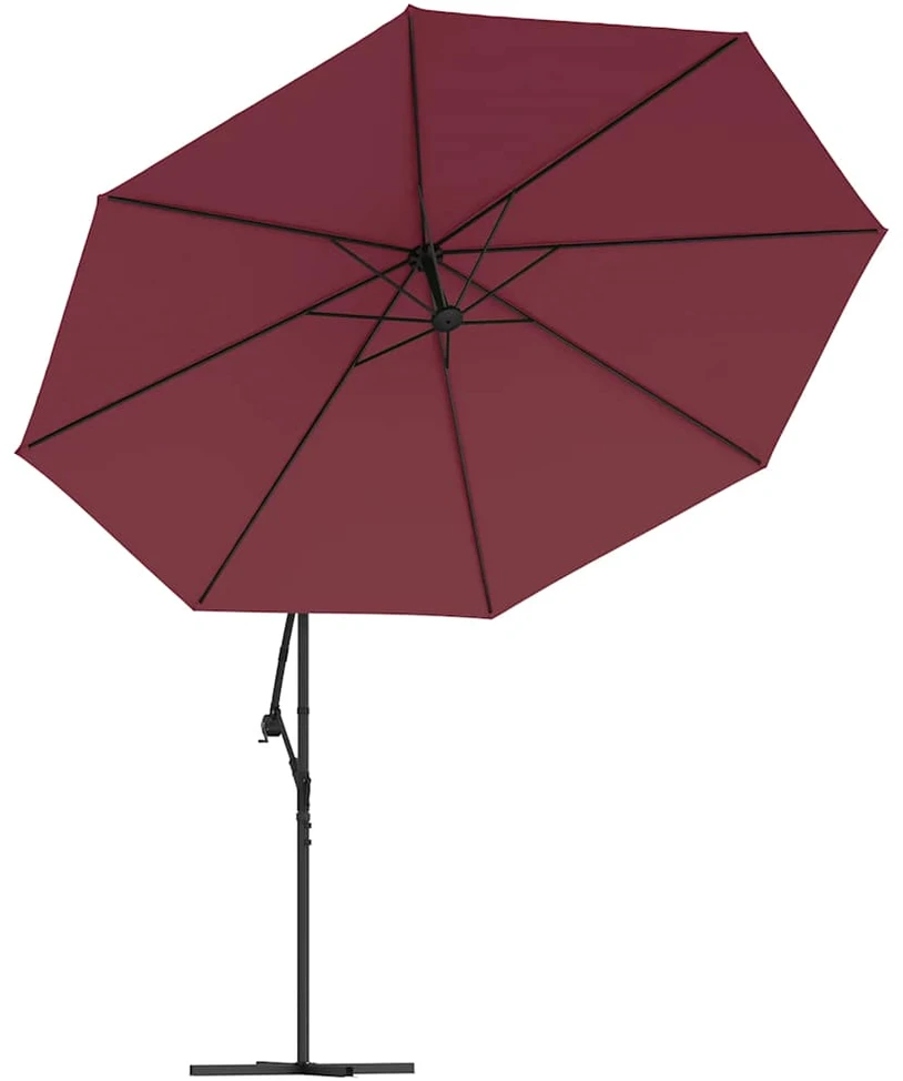 Gembinis sodo skėtis su aliuminiu stulpu, raudonas, 350cm