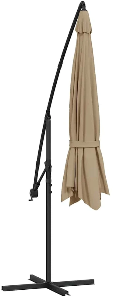 Gembinis sodo skėtis su aliuminiu stulpu, taupe, 350cm