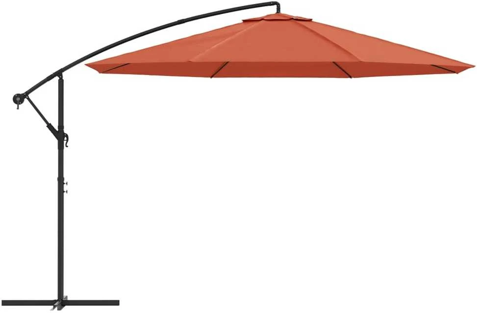 Gembinis sodo skėtis su aliuminiu stulpu, terakota, 350cm