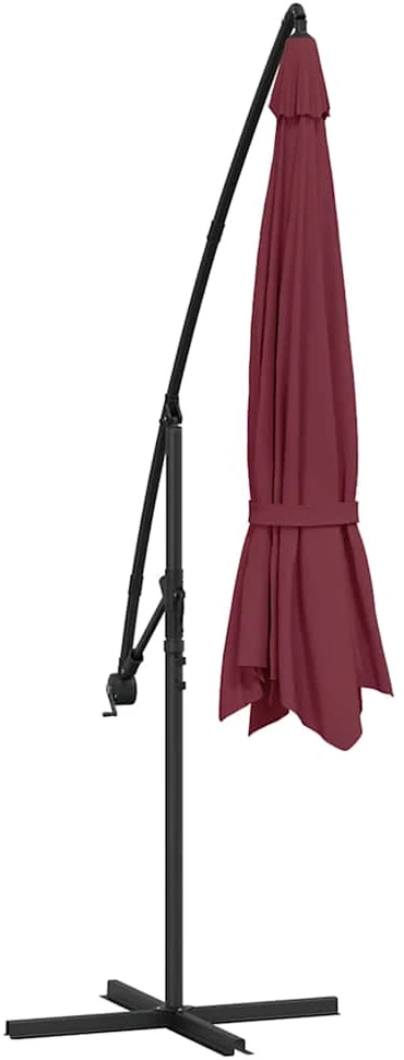 Gembinis sodo skėtis su aliuminiu stulpu, raudonas, 350cm