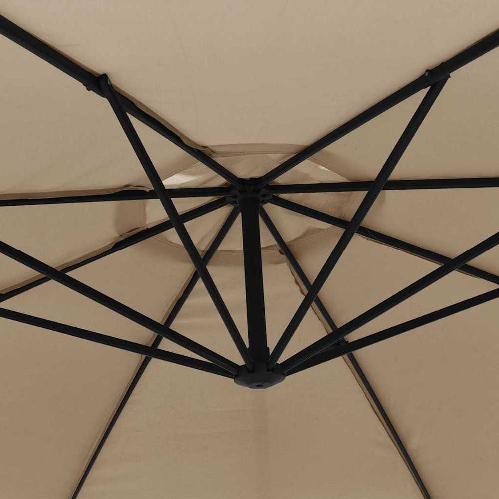 Gembinis sodo skėtis su aliuminiu stulpu, taupe, 350cm