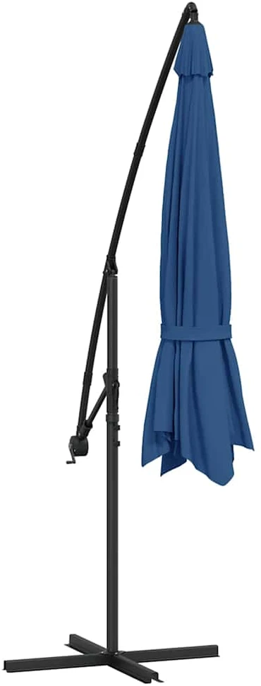 Gembinis sodo skėtis su aliuminiu stulpu, mėlynas, 350cm