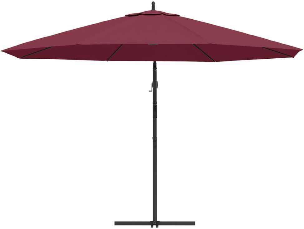 Gembinis sodo skėtis su aliuminiu stulpu, raudonas, 350cm