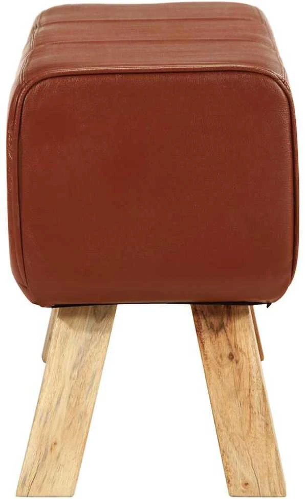 Gimnastikos arklys, rudas, 110cm, tikra oda ir mango masyvas