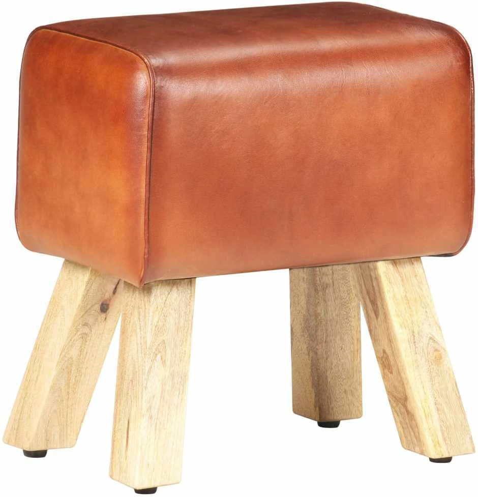 Gimnastikos arklys, rudas, 38cm, tikra oda ir mango masyvas, modelis ...