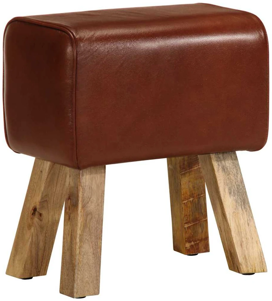 Gimnastikos arklys, rudas, 38cm, tikra oda ir mango masyvas
