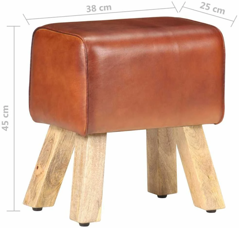 Gimnastikos arklys, rudas, 38cm, tikra oda ir mango masyvas, modelis ...