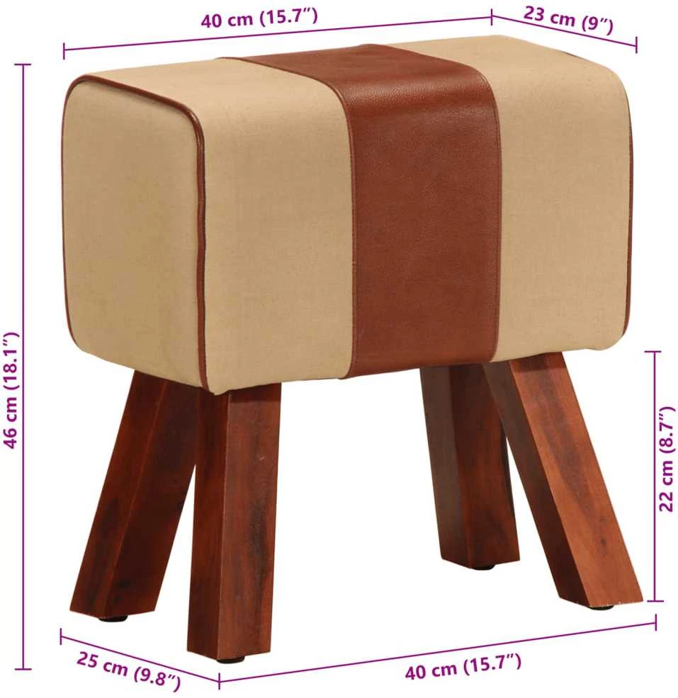 Gimnastikos arklys, rudas, 38cm, tikra oda ir mango masyvas