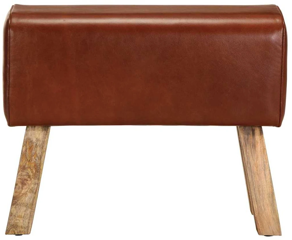 Gimnastikos arklys, rudas, 58cm, tikra oda ir mango masyvas