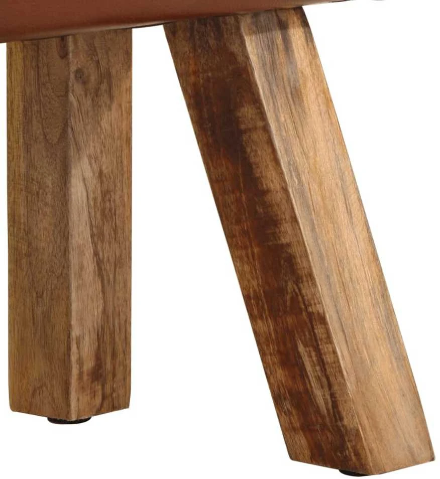 Gimnastikos arklys, rudas, 58cm, tikra oda ir mango masyvas